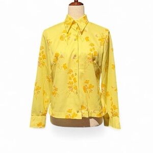 Yellow Floral Button-Up Shirt